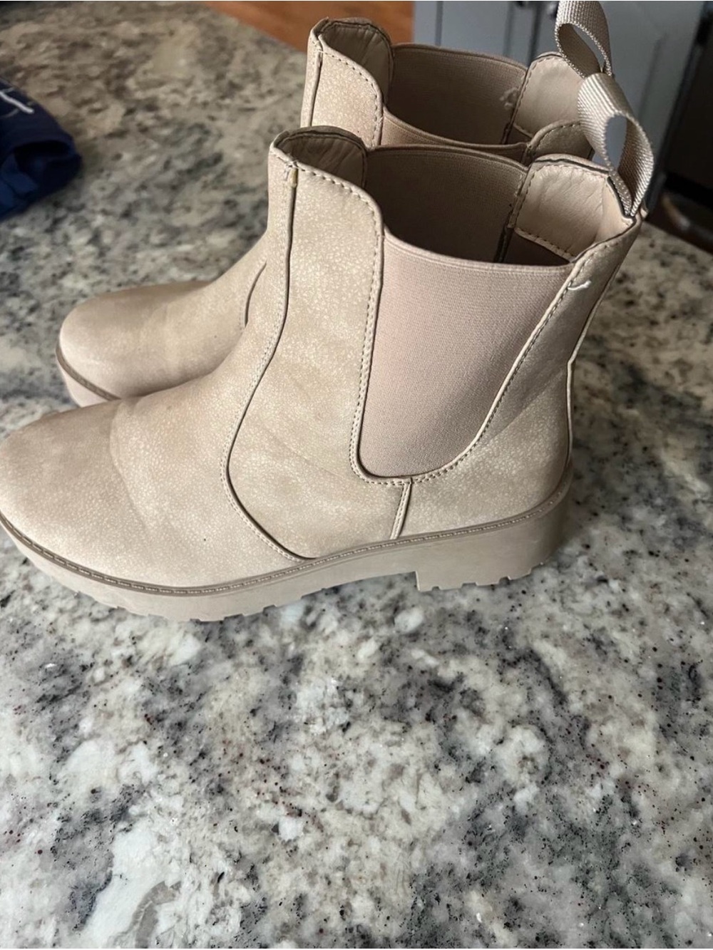 Dirty Laundry Beige Chelsea Lug Booties